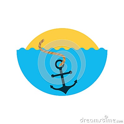 Sea anchor isolated icon Vector Illustration