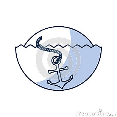 Sea anchor isolated icon Vector Illustration