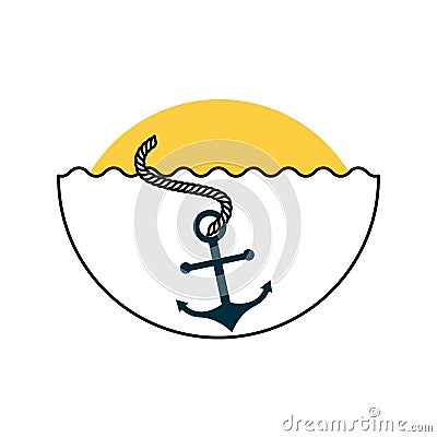 Sea anchor isolated icon Vector Illustration
