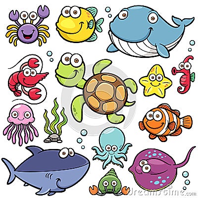 Sea Animals Vector Illustration