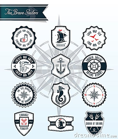 Sea Badges and Labels Vector Illustration