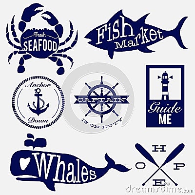 Sea badges Vector Illustration