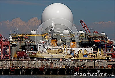 Sea-Based X-Band Radar Editorial Stock Photo