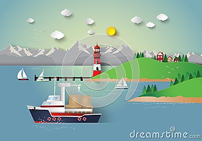 Sea bay Vector Illustration