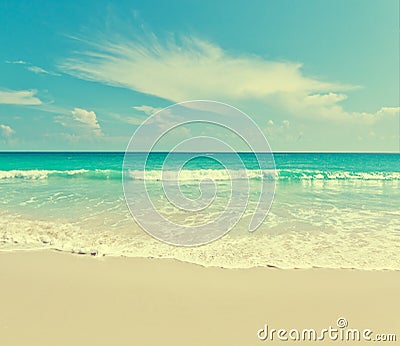 sea beach blue sky sand sun daylight relaxation landscape viewpoint for design postcard and calendar Stock Photo