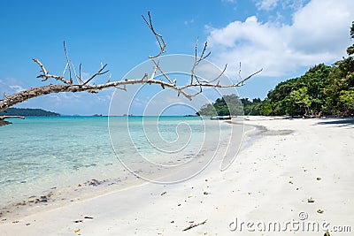 Sea beach colorful white sand smooth silvan Stock Photo