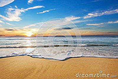 Sea beach With Evening sunshine. Stock Photo