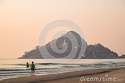 Sea beach and mountain khao takiab famous beautiful Editorial Stock Photo