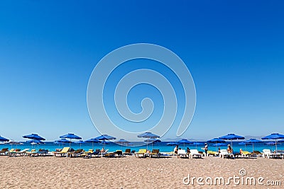 SEA BEACH IN RHODOS GREECE Stock Photo