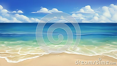 Sea beach. Sand and wave. vector background Vector Illustration