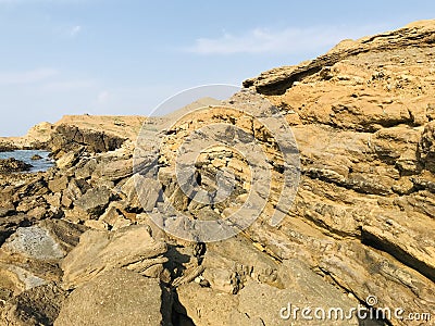 Sea beauty nature rocksatSea Sunlight Stock Photo