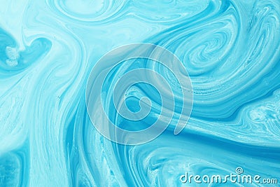 Sea blue and white ink mixing, water wave texture background, watercolor marbling, suminagashi, abstract art Stock Photo