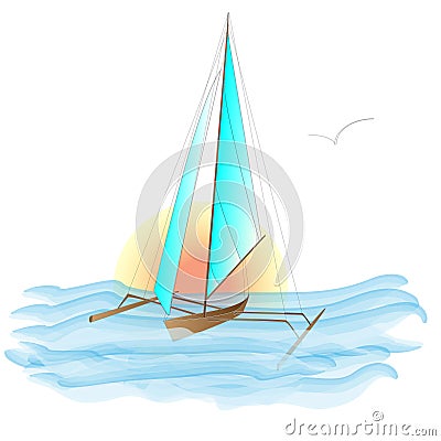 Sea boat vector Vector Illustration