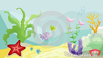 Sea bottom Vector Illustration