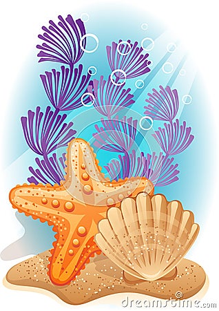 Sea bottom Vector Illustration