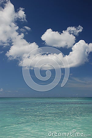 Sea and bright sky at Cayman Stock Photo