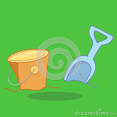 sea bucket shovel 13 Vector Illustration