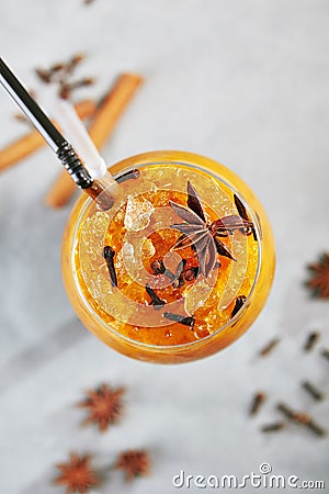 Sea Buckthorn Cold Lemonades Stock Photo