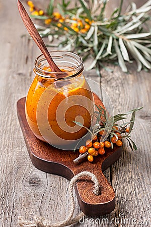 Sea buckthorn jam Stock Photo