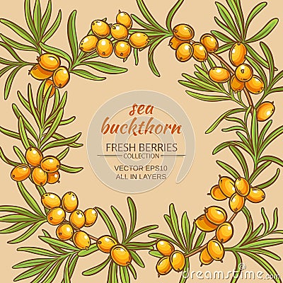 Sea buckthorn vector frame Vector Illustration