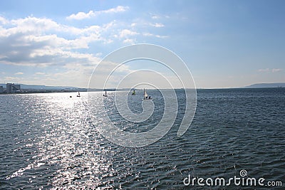 Sea and calm skies Stock Photo