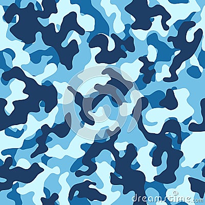 Sea Camouflage Seamless Pattern Vector Illustration