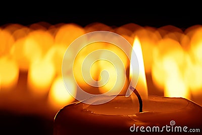 A sea of candles Stock Photo