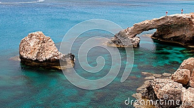 Sea caves Cape Greco area in Cyprus Stock Photo