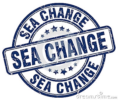 sea change blue stamp Vector Illustration