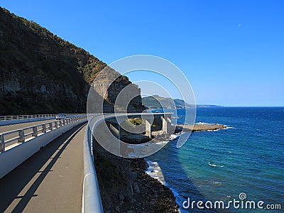 Sea Cliff Bridge at Australian coastline Stock Photo