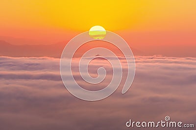 Sea of clouds from Saibi mountain Stock Photo