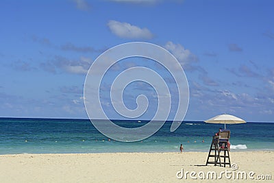 Sea, clouds, sand, people, sky, holidays, trip Stock Photo