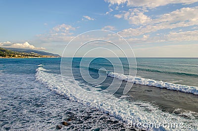 Sea coast near the city of Diamante, the Mediterranean Sea, Calabria, Italy. Stock Photo