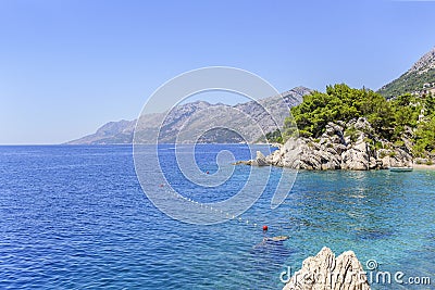 Sea coast with rocky coast. Croatia. Stock Photo