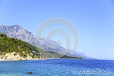 Sea coast with rocky coast. Croatia. Stock Photo