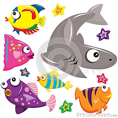 Sea Creatures Vector Illustration