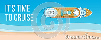 Sea cruise banner Vector Illustration