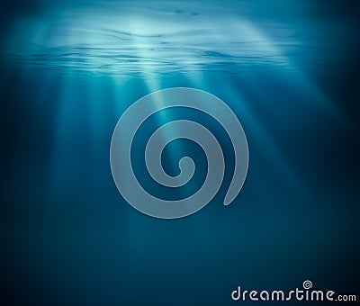 Sea deep or ocean underwater Stock Photo