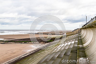 Sea Defence Wall in Redcar Stock Photo