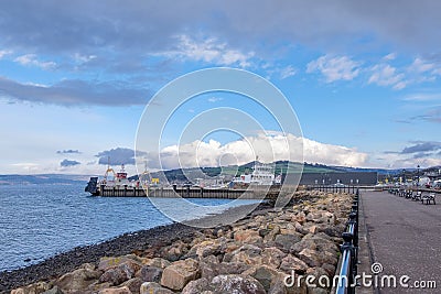 Sea Defences and Pierhead on Largs Seafront Scotland Stock Photo