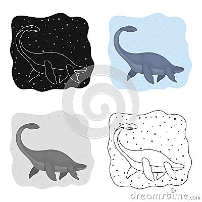 Sea dinosaur icon in cartoon style isolated on white background. Dinosaurs and prehistoric symbol stock vector Vector Illustration