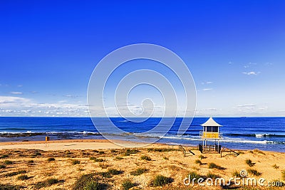 Sea The Entrance Beach Hut 2 sea Stock Photo