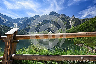 Sea Eye lake in the Polish Tatras. Lake of the top five best lakes in the world Stock Photo