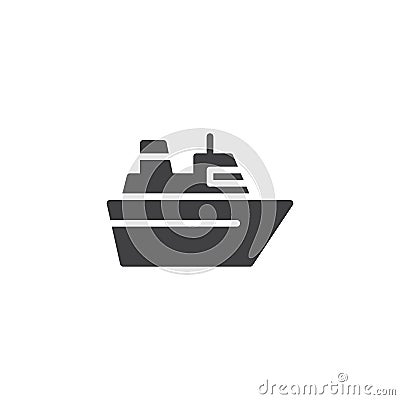 Sea Ferry facing right vector icon Vector Illustration