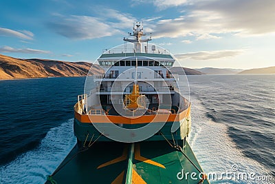 A sea ferry offers an aquatic journey for passengers and cargo transport Stock Photo