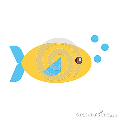 Sea fish swiming icon Vector Illustration