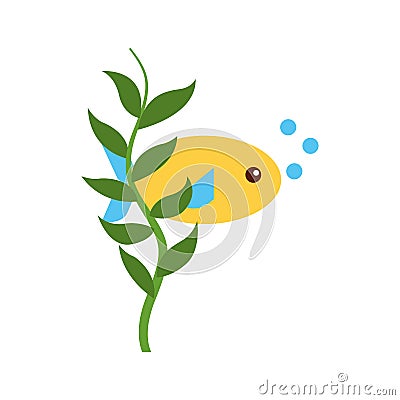 Sea fish swiming icon Vector Illustration