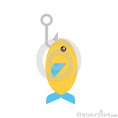 Sea fish swiming icon Vector Illustration