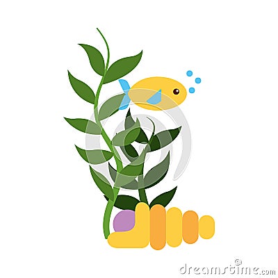 Sea fish swiming icon Vector Illustration