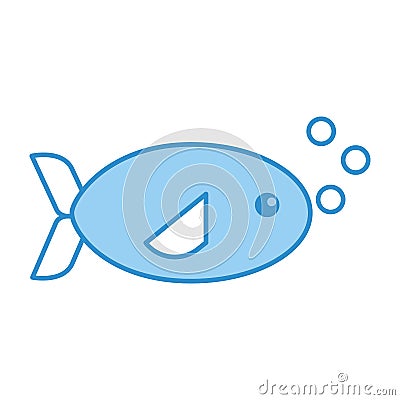 Sea fish swiming icon Vector Illustration